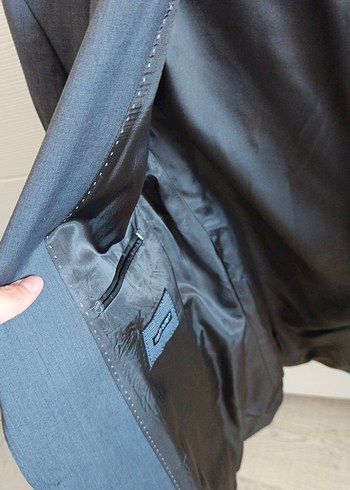 Düğmeli Gri Erkek Takım Ceket - Görsel 5