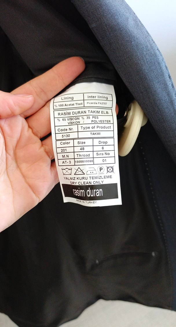 Düğmeli Gri Erkek Takım Ceket - Görsel 2