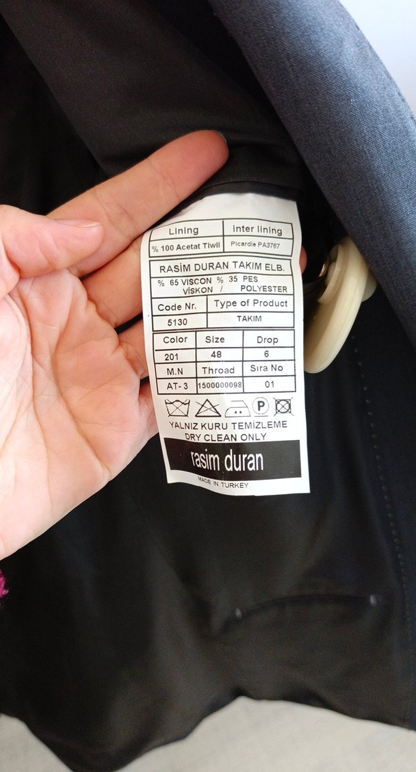 Düğmeli Gri Erkek Takım Ceket - Görsel 3