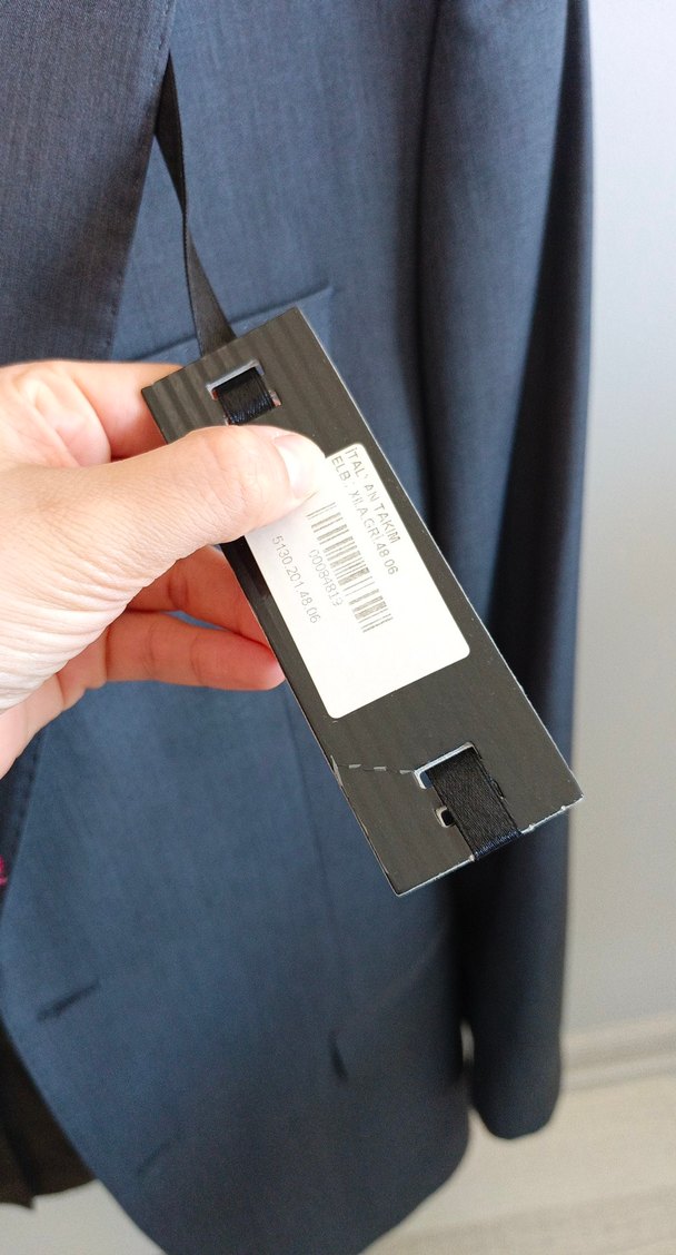 Düğmeli Gri Erkek Takım Ceket - Görsel 4