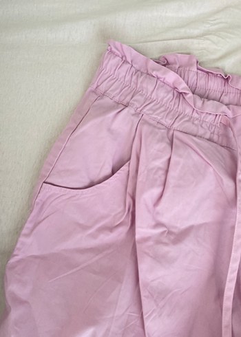 Düğmeli Pudra Mini Şort - Görsel 3