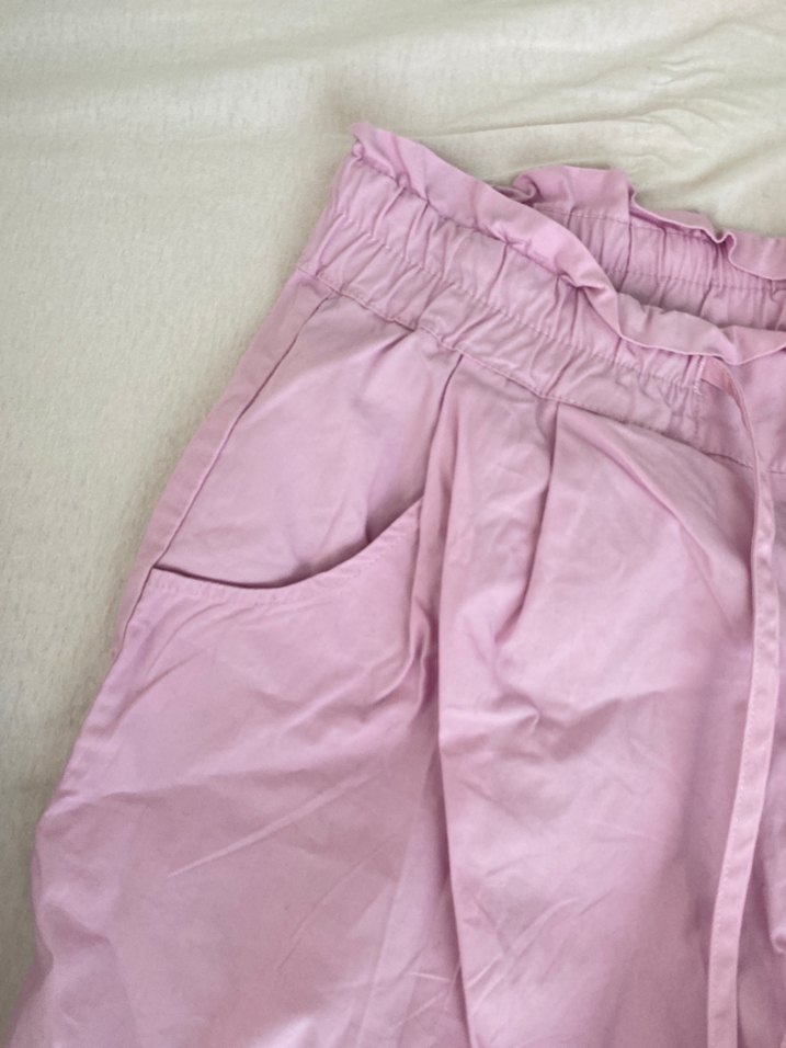 Düğmeli Pudra  Mini Şort - Görsel 3