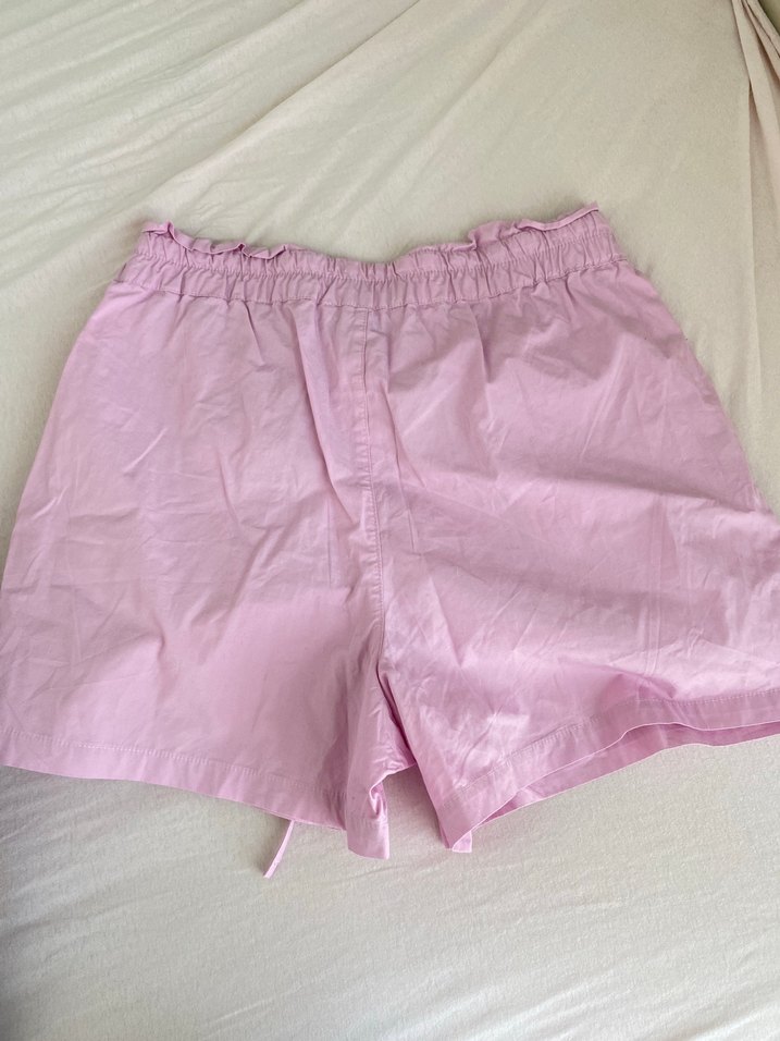 Düğmeli Pudra  Mini Şort - Görsel 4