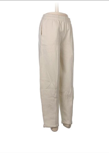 Kadın Beyaz Rahat Kesim Pamuk Pantolon etiketli - Görsel 2