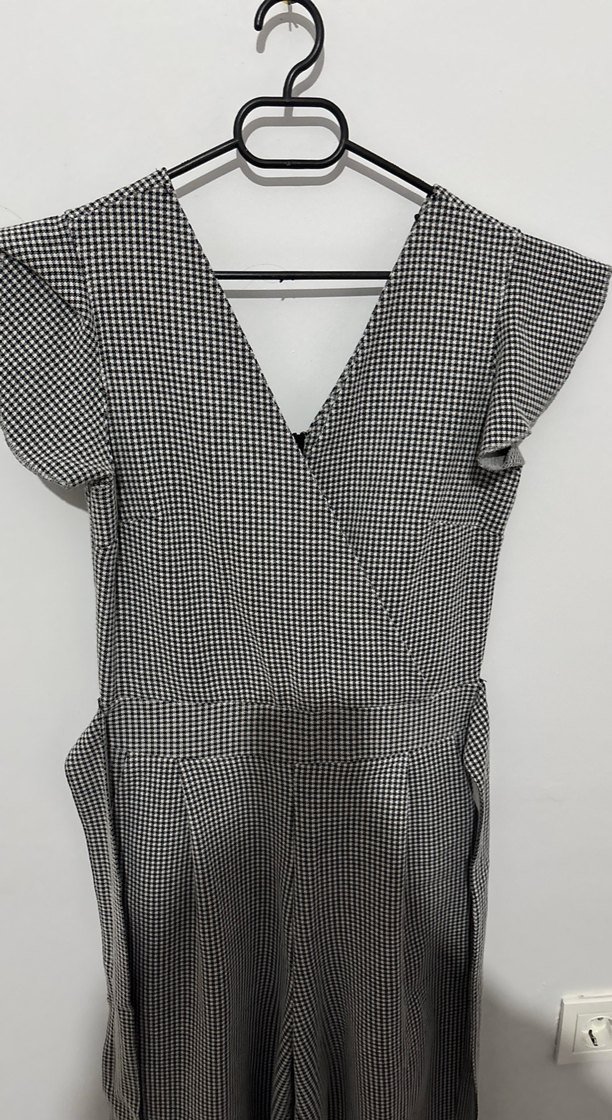 Gri Pilili Kadın Uzun Tulum - Görsel 3