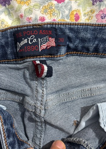 Düğmeli Mavi Kadın Midi Boy Kot Pantolon - Görsel 3