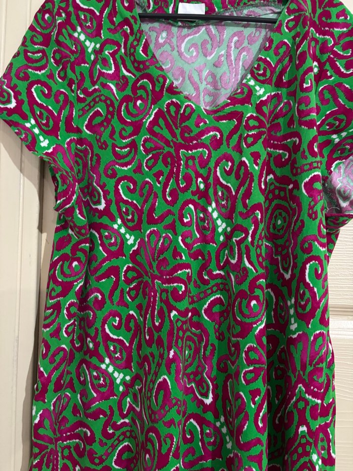 Renkli Bağlama Desenli Uzun Hamile Tunik - Görsel 3