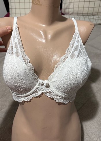 Beyaz Dantel Bohem Minimalist Sütyen - Görsel 3