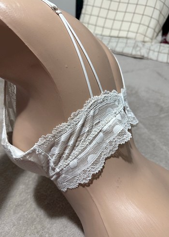 Beyaz Dantel Bohem Minimalist Sütyen - Görsel 5