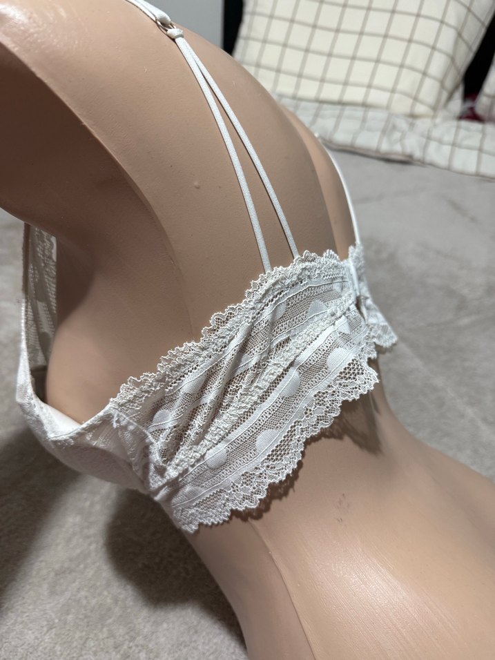 Beyaz Dantel Bohem Minimalist Sütyen - Görsel 5