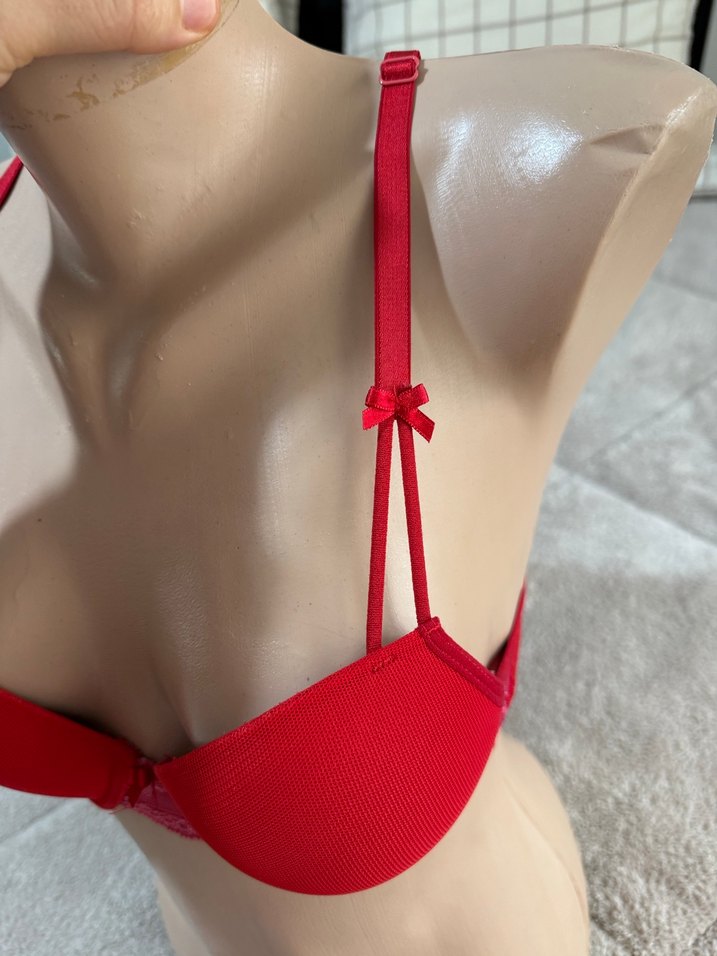 Parlak Kırmızı Minimalist Sütyen 85b - Görsel 3