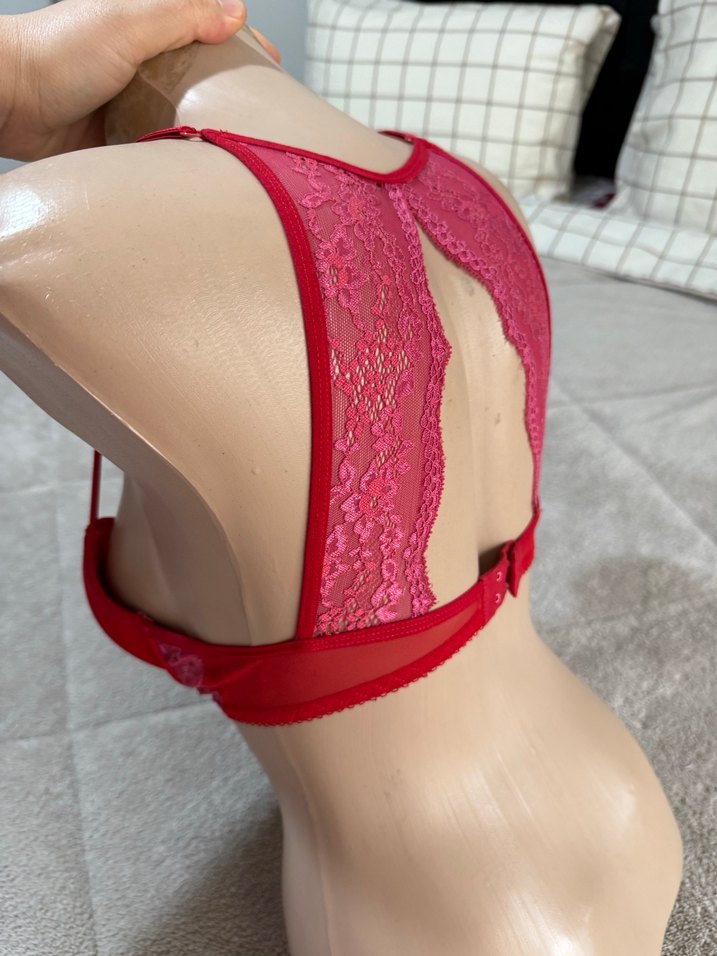 Parlak Kırmızı Minimalist Sütyen 85b - Görsel 5