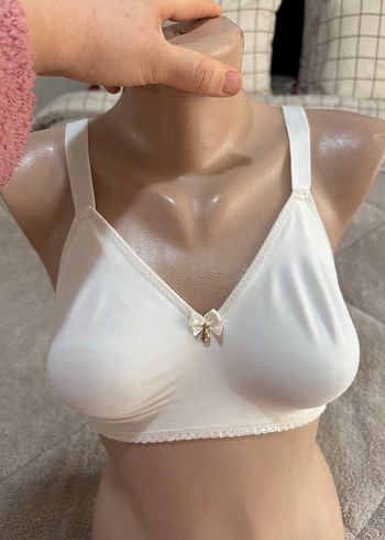 Beyaz Minimalist Midi Sütyen - Görsel 6