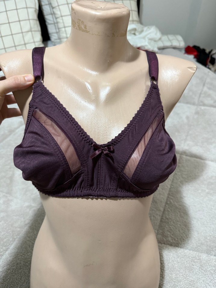 Koyu Mor Minimalist Sütyen - Görsel 3