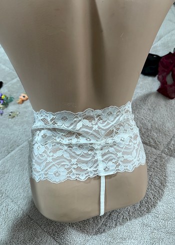 Beyaz Dantel Bohem Kadın Külot - Görsel 2