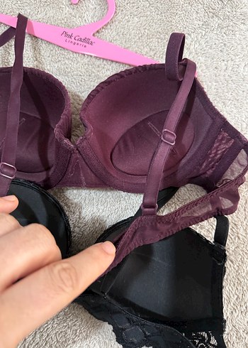 Bordo ve Siyah Dantelli Kadın Sütyen Seti 2 adet fiyatı - Görsel 4