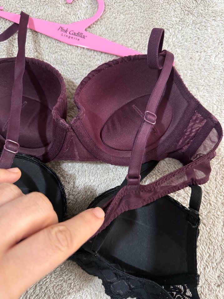 Bordo ve Siyah Dantelli Kadın Sütyen Seti 2 adet fiyatı - Görsel 4