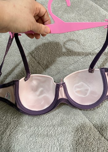 Gri baskılı gotik tarzda pembe sütyen 75 - Görsel 4