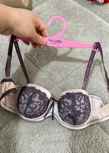 Gri baskılı gotik tarzda pembe sütyen 75 - Görsel 7