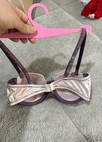 Gri baskılı gotik tarzda pembe sütyen 75 - Görsel 3