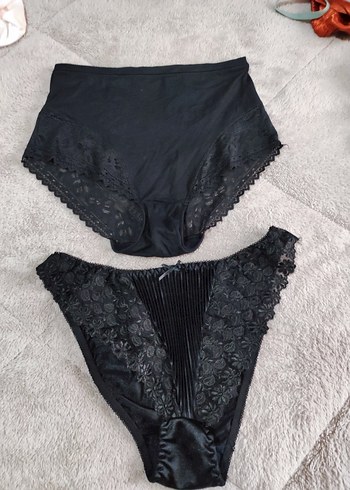 xl Beden Siyah Midi Goth Kadın Külot