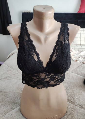 Siyah Dantel Goth Bralet