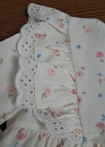 Nakışlı, V Yaka, Uzun Kollu Kız Bluzu - Görsel 6