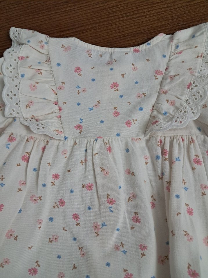 Nakışlı, V Yaka, Uzun Kollu Kız Bluzu - Görsel 3