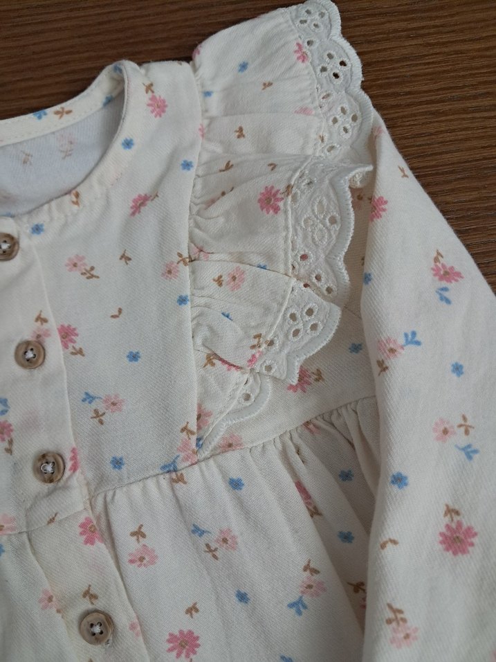 Nakışlı, V Yaka, Uzun Kollu Kız Bluzu - Görsel 4