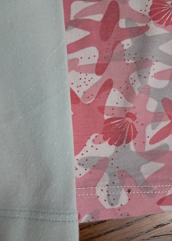 Kız Çocuk Elastik Bel Düz Tayt Seti - Görsel 5