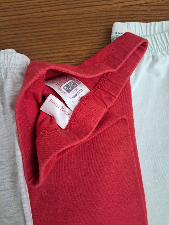 Kız Çocuk Elastik Bel Düz Tayt Seti - Görsel 2