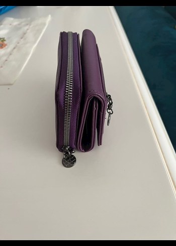Mor Deri Fermuarlı Kadın Cüzdanı - Görsel 2