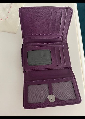 Mor Deri Fermuarlı Kadın Cüzdanı - Görsel 3