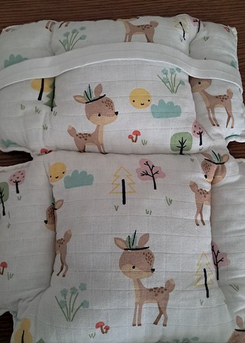 Bebek Arabası Minderi Geyikli Desenli - Görsel 2