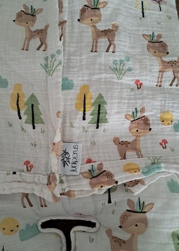 Bebek Arabası Minderi Geyikli Desenli - Görsel 4