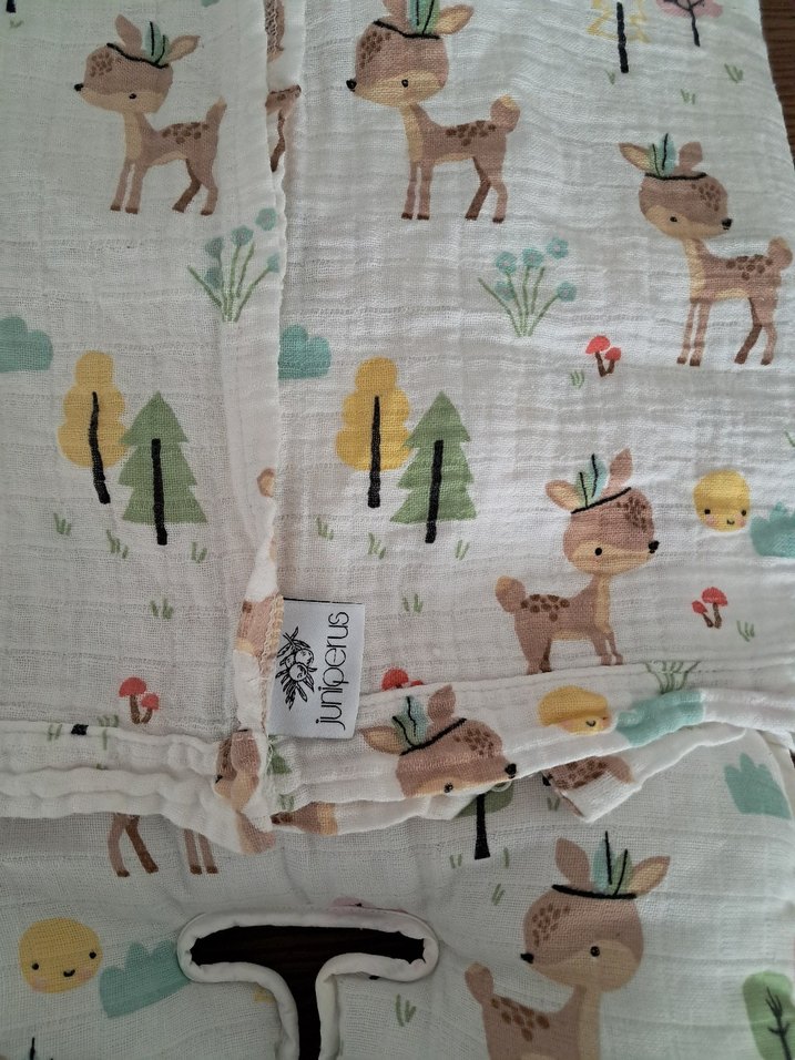 Bebek Arabası Minderi Geyikli Desenli - Görsel 4