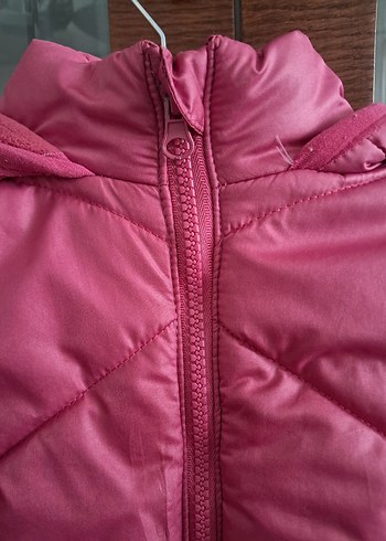 Kız Çocuk Pembe Fermuarlı Kapüşonlu Mont - Görsel 3