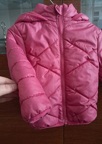 Kız Çocuk Pembe Fermuarlı Kapüşonlu Mont - Görsel 2