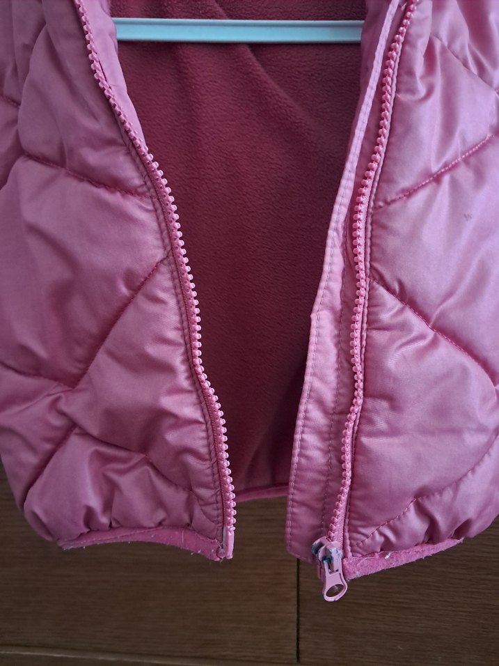 Kız Çocuk Pembe Fermuarlı Kapüşonlu Mont - Görsel 5