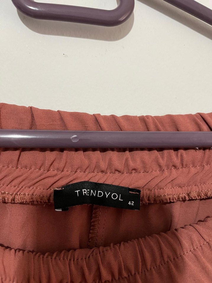 Kadın Bej Midi Salaş Saten Pantolon - Görsel 4