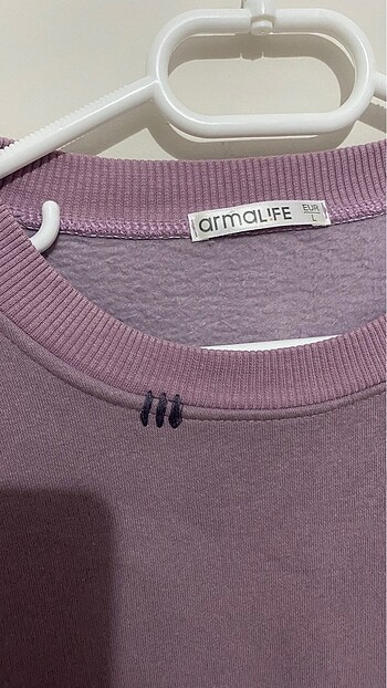l Beden mor Renk Oversize crop Sweatshirt