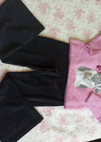 LC Waikiki Pembe Örgü Tavşanlı Bebek Kız Takımı