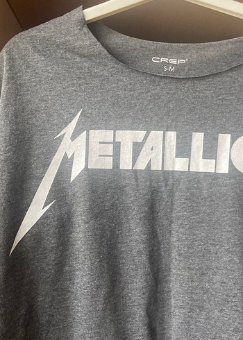 Kız Çocuk Metallica Baskılı Gri Tişört - Görsel 2