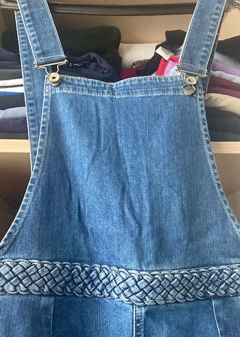 Kadın Lacivert Kot Uzun Salopet - Görsel 2