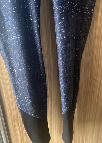 Lacivert Kadın Spor Tayt, Yırtmaç Detaylı - Görsel 3