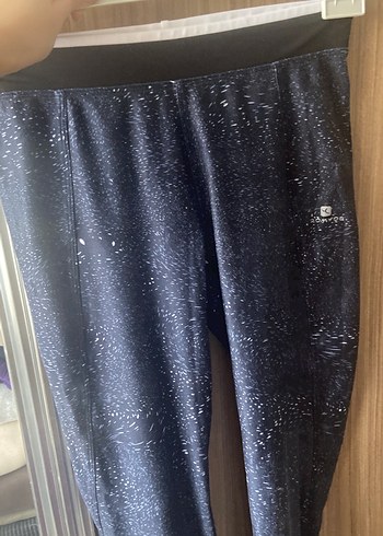 Lacivert Kadın Spor Tayt, Yırtmaç Detaylı - Görsel 2