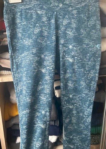 Kadın Mavi Spor Tayt Velcro Detaylı - Görsel 2