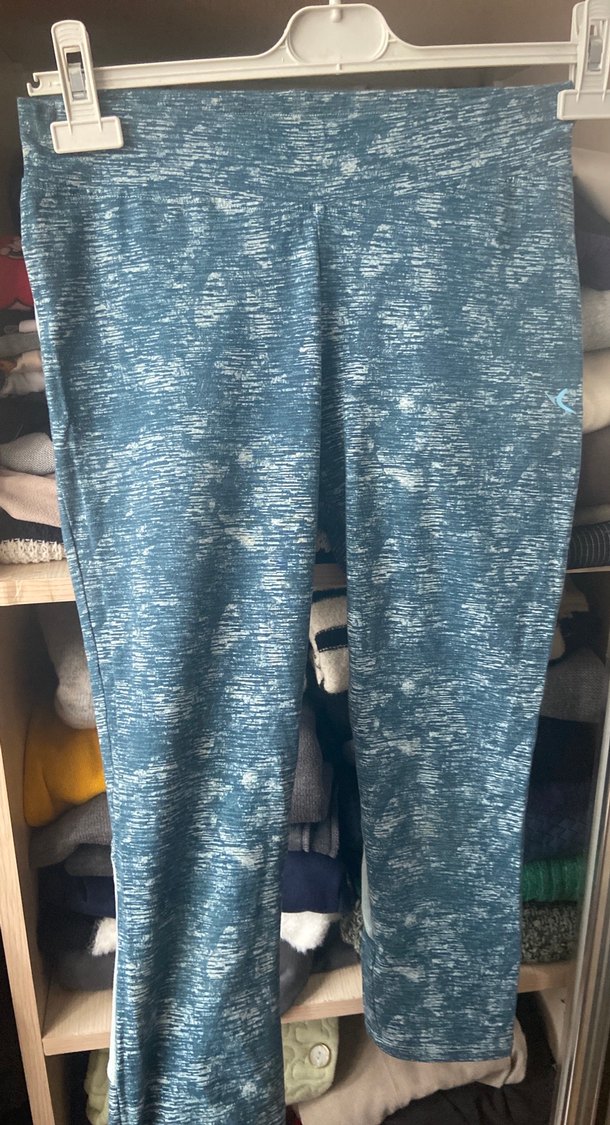 Kadın Mavi Spor Tayt Velcro Detaylı - Görsel 2