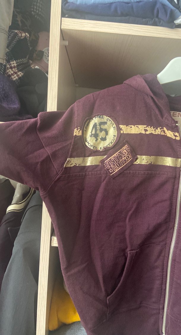 Bordo Fermuarlı Kız Sweatshirt - Görsel 2