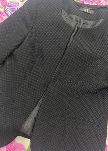 Düğmeli Siyah Kadın Ofis Blazeri - Görsel 4